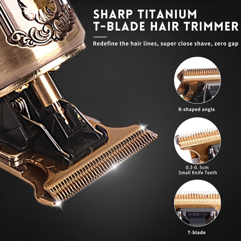 UFREE مقص لحية احترافي للرجال، ماكينة حلاقة شعر بتقنية T-Blade بدون فراغ ومجموعة تشذيب الشارب مع شاشة LCD، أدوات دقيقة لقص الشعر والعناية، ماكينة حلاقة كهربائية بمستوى صالون، هدايا للرجال - Image 3